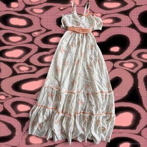 Jody California Boho Sheer Ruffled Size 5 Maxi Prairie Dress